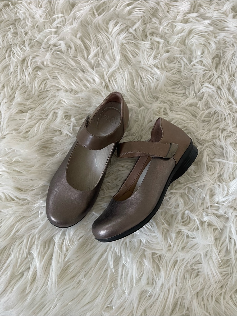 Dansko Mary Jane Flats in Taupe